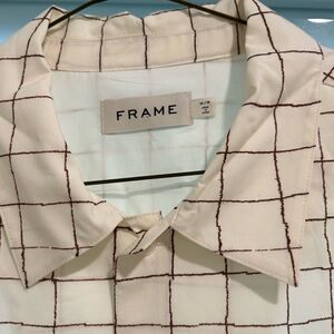 Frame Denim Cream Plaid Shirt